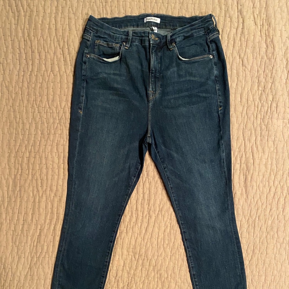 Good American, Good Legs, dark wash skinny jeans